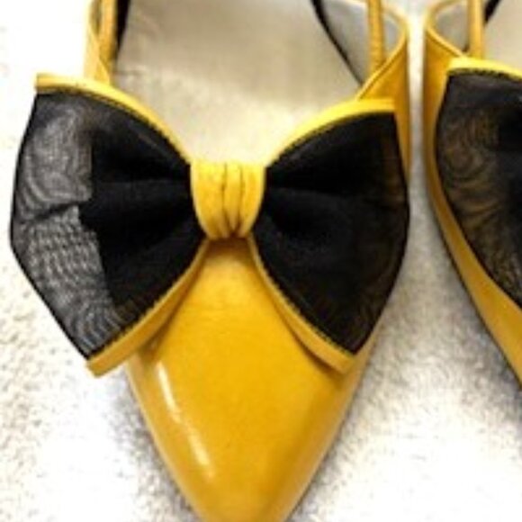 Vintage STUART Stuart Wiseman leather sling back wedges NWOT Size 8-1/2 +/- - Picture 6 of 11